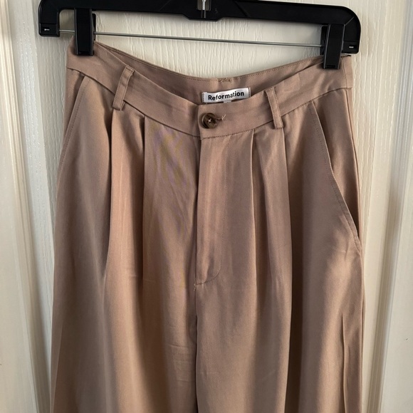 REFORMATION Mason High Waist Wide Leg Trouser - Picture 7 of 9